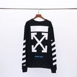 Autumn And Winter Ow Arrow Print Men'S And Women'S Pullover Sweater Round Neck Long Sleeve Loose Casual Wear Owt