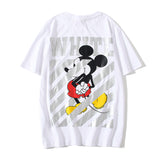 Printed Arrow Short Sleeve Men'S Striped Mickey Mouse Casual Tshirt Owt