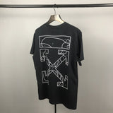 Ow Summer Men'S And Women'S Line Printed Short Sleeve Tshirt Owt