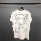 Ow Summer Men'S And Women'S Line Printed Short Sleeve Tshirt Owt