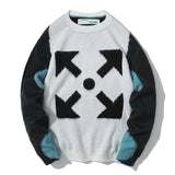 Autumn And Winter Arrow Print Round Neck Bottoming Shirt Knitted Sweater Owt