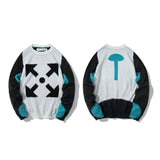 Autumn And Winter Arrow Print Round Neck Bottoming Shirt Knitted Sweater Owt
