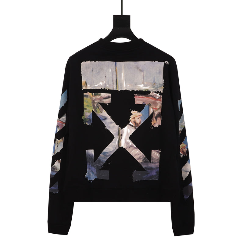 Arrow Crew Neck Pullover Sweatshirt Male And Female Large Size Leisure Owt