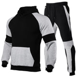 Men′s Athletic Tracksuit Sweat Suits for Men Outfits Men's Fashion plus Size Color Matching Patchwork Sweater Hooded Suits