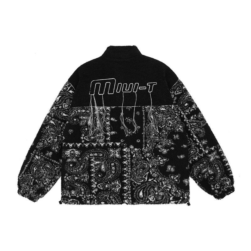 Printed Men's plus Size Retro Sports Casual Long Sleeve Baggy Coat Men Cotton Padded Jackets