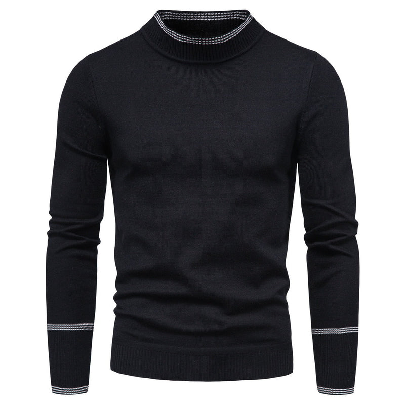 Men's Half-High Collar Slim-Fit Jumper Knitwear plus Size Fashion Casual Exercise Bottoming Shirt Men Pullover Sweaters