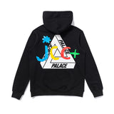 Palace Hoodie Autumn and Winter British Street Triangular Plate Logo Printing Couple Wear Pullover Hoodie Sweater