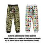 A Ape Print Pant Shark Head Small Dinosaur Camouflage Trousers Men's and Women's Casual Pants