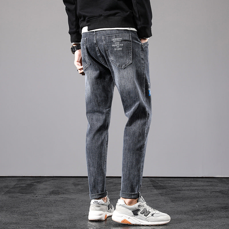 Men Summer Jeans Spring Gray Loose Harem Jeans Male plus Size Retro Sports Trousers Men Jeans