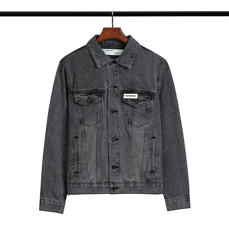 Autumn Letter Arrow Denim Jacket Coat Men And Women Owt
