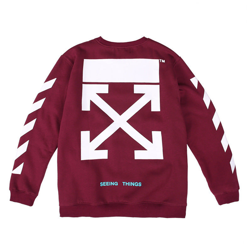 Autumn And Winter European And American Arrow Round Neck Sweater Large Size Retro Sports Men'S Clothing Owt