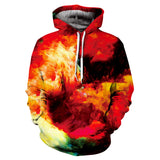 Fire and Ice Hoodie Men's Casual Sweater 3D Digital Printing Hoodie
