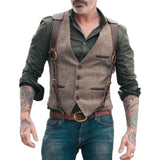 Mens Dress Vests Business Waistcoat Waistcoat Stitching Suit Slim-Fitting Men's Clothing