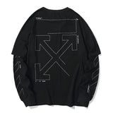 Arrow Tshirt Long Sleeve Casual Fashion Plus Size Men'S Clothing Owt