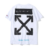 Summer Menswear Arrow Print Ow Short Sleeve Tshirt Owt