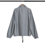 Fog Essentials Coats Autumn and Winter Double Line God Gray 3N Reflective Half Zipper Trench Coat