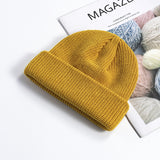 Women Beanies Skullcap Male Autumn and Winter Woolen Hat Brimless Knitted Hat