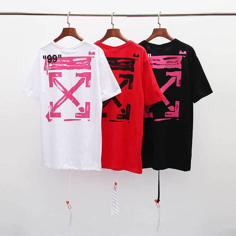 Graffiti Arrow Short Sleeve Tshirt Large Size Loose Men And Women Owt
