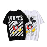 Printed Arrow Short Sleeve Men'S Striped Mickey Mouse Casual Tshirt Owt