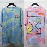Summer Cartoon Anime Print Arrow Round Neck Tshirt Color Matching Casual Short Sleeve Men Owt