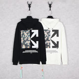 Ow Autumn And Winter Loose Stitching Arrow Hooded Sweater Men And Women Couple Long Sleeve Owt