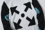 Autumn And Winter Arrow Print Round Neck Bottoming Shirt Knitted Sweater Owt