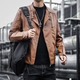 Hand Painted Leather Jackets Autumn Leather Coat Coat Motorcycle Lapel Casual Men's Clothing