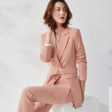 Women Pants Suit Uniform Designs Formal Style Office Lady Bussiness Attire Irregular Fashion Autumn and Winter Work Clothes