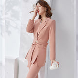 Women Pants Suit Uniform Designs Formal Style Office Lady Bussiness Attire Irregular Fashion Autumn and Winter Work Clothes