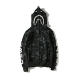 A Ape Print Hoodie Fashion Brand Shark Skull Dark Sweater Street Fashion Large Size Coat