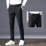 Mens Formal Suit Trousers Straight Leg Office Stretch Slim Fit Suit Pants Summer Pants Bottoms Spring Business Men's Suit Pants Casual Pants Men Pants