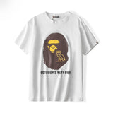 A Ape Print T Shirt Ape Head Owl Printed T-shirt Short Sleeve Round Neck T-shirt