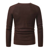 Fall Winter Men round Neck Solid Color Pullover Sweater Large Size Fashion Trend Casual Bottoming Shirt Men Pullover Sweaters