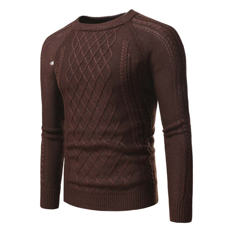 Fall Winter Men round Neck Solid Color Pullover Sweater Large Size Fashion Trend Casual Bottoming Shirt Men Pullover Sweaters