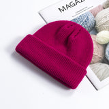 Women Beanies Skullcap Male Autumn and Winter Woolen Hat Brimless Knitted Hat