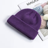 Women Beanies Skullcap Male Autumn and Winter Woolen Hat Brimless Knitted Hat