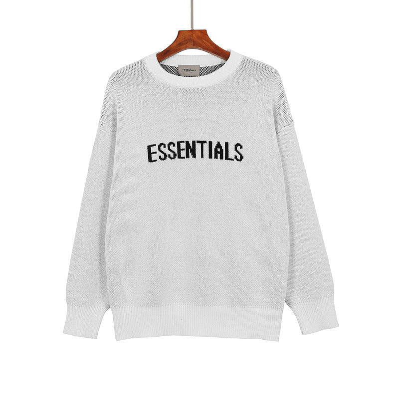 Fog Fear of God Sweatshirt Essentials Duplex Knitted Crew Neck Pullover Sweater Men and Women Knitted Jacket