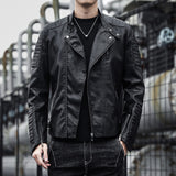 Hand Painted Leather Jackets Autumn Leather Coat Coat Motorcycle Lapel Casual Men's Clothing
