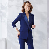 Women Pants Suit Uniform Designs Formal Style Office Lady Bussiness Attire Autumn Fashion Leisure Suit Two-Piece Set