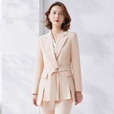 Women Pants Suit Uniform Designs Formal Style Office Lady Bussiness Attire Irregular Fashion Autumn and Winter Work Clothes