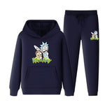 Rick and Morty Tracksuit Pullover Hoodie Sweatshirts Men and Women Sports Hooded Fleece-Lined Casual Sports