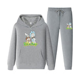 Rick and Morty Tracksuit Pullover Hoodie Sweatshirts Men and Women Sports Hooded Fleece-Lined Casual Sports