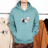 Kanye West Hoodie Embroidered Men's and Women's Velvet Padded Hooded Sweatshirt Thermal Head Cover Coat Hip Hop Skateboarding Winter