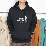 Kanye West Hoodie Embroidered Men's and Women's Velvet Padded Hooded Sweatshirt Thermal Head Cover Coat Hip Hop Skateboarding Winter