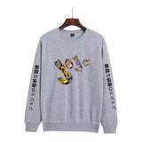 Jojo's Bizarrre Adventure Dressing Printing plus Size Retro Sports Loose Spring and Autumn Men's and Women's Fleece round Neck Sweater