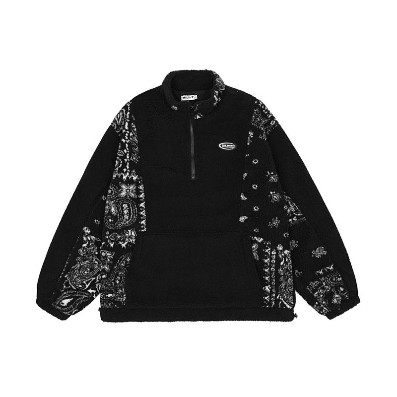 Printed Color Contrast Patchwork Men's plus Size Retro Sports Casual Top Long Sleeve Jacket Men Cotton Padded Jackets