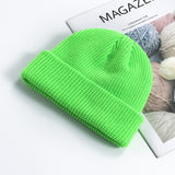 Women Beanies Skullcap Male Autumn and Winter Woolen Hat Brimless Knitted Hat