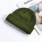 Women Beanies Skullcap Male Autumn and Winter Woolen Hat Brimless Knitted Hat