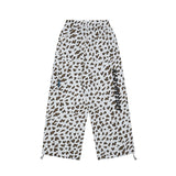 Leopard Print Print Sweatpants Men's plus Size Retro Sports Men's Elastic Waist Wide Leg Pants Street Trendy Trousers Men Pants