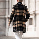 Casual Plaid Men's Woolen Coat